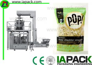 Popcorn Premade Pouch Filling Masina de etanșare cu Scala Multi Cap